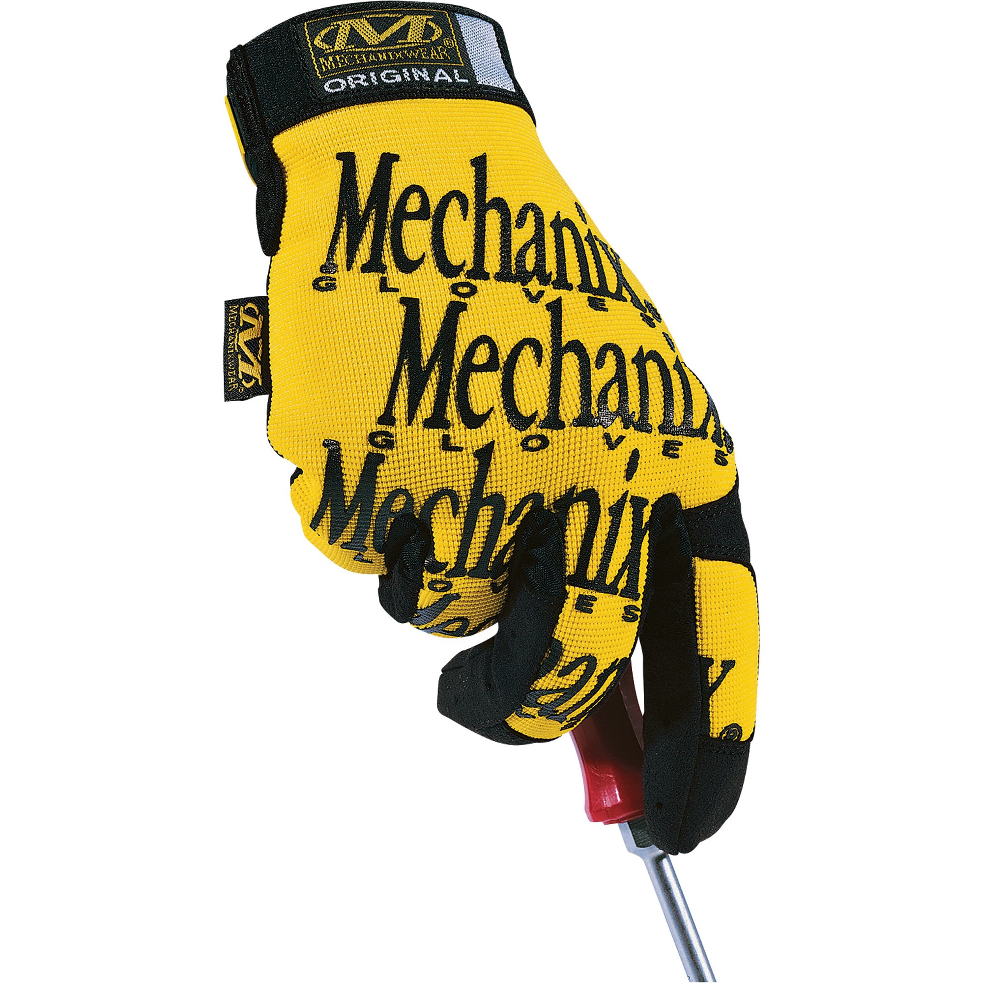 Mechanix Synthetic Leather Gloves — Yellow, XL